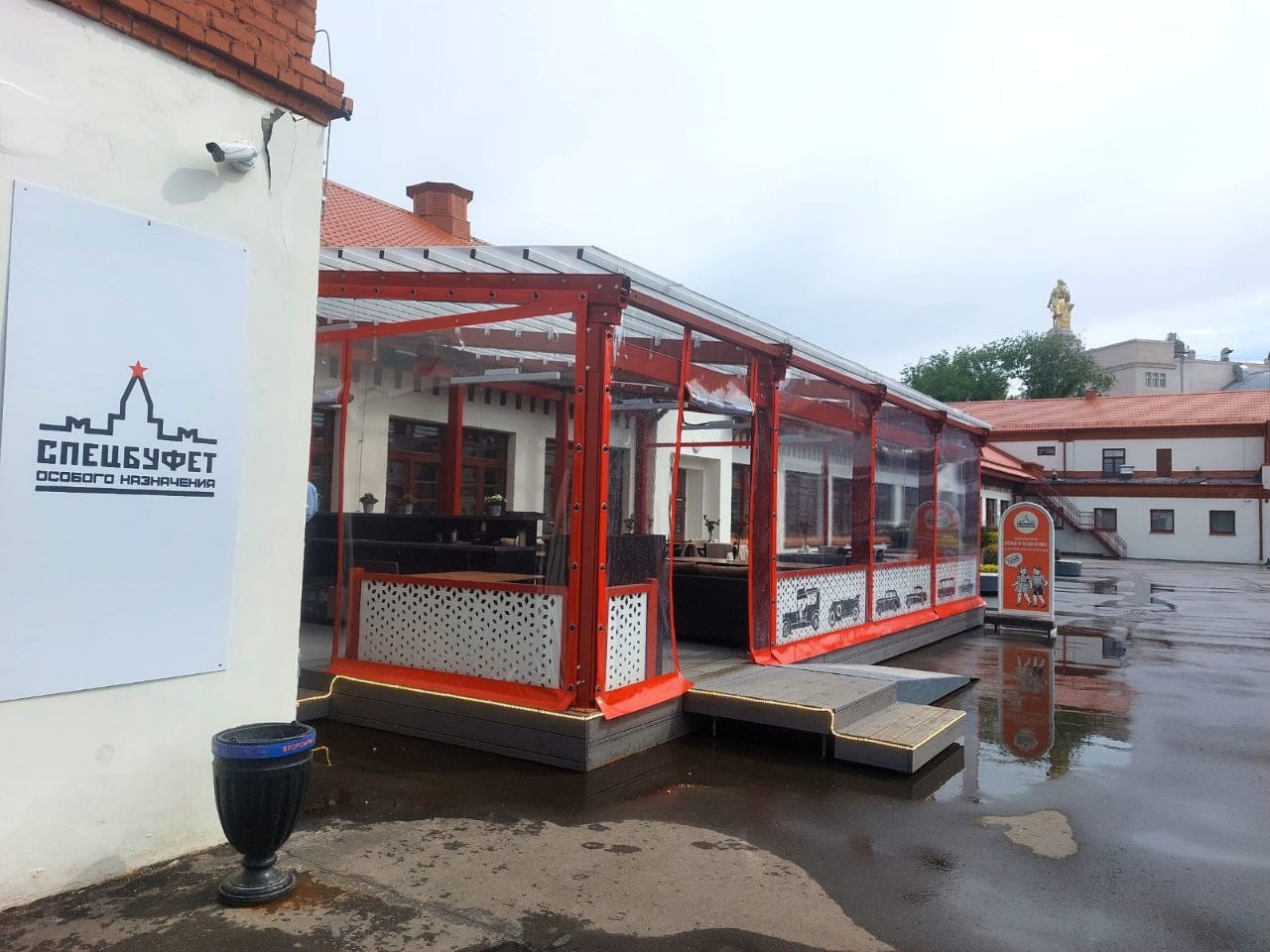 ПВХ шторы для летней террасы кафе в Электрогорске